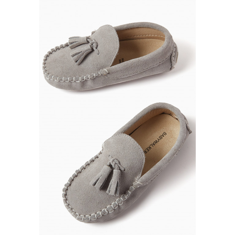Babywalker - Tassel Loafers in Suede Leather Grey