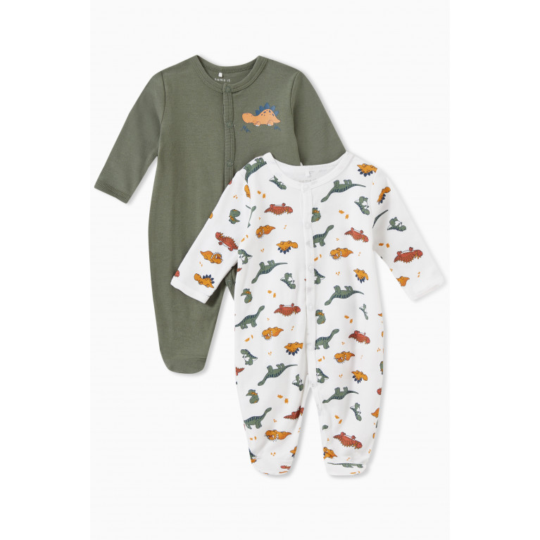 Name It - Name It - Dinosaur Sleepsuits in Cotton, Set of 2