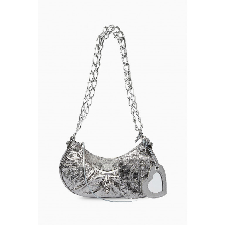 Balenciaga - Le Cagole XS Shoulder Bag with Chain in Metallic Arena Lambskin