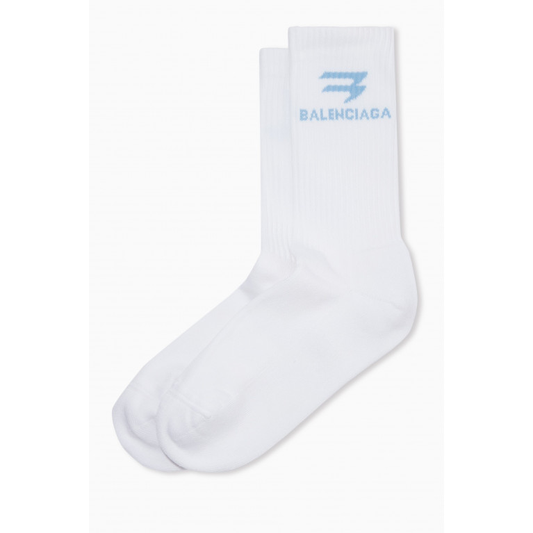 Balenciaga - Balenciaga - Sporty B Tennis Socks in Sponge-knit