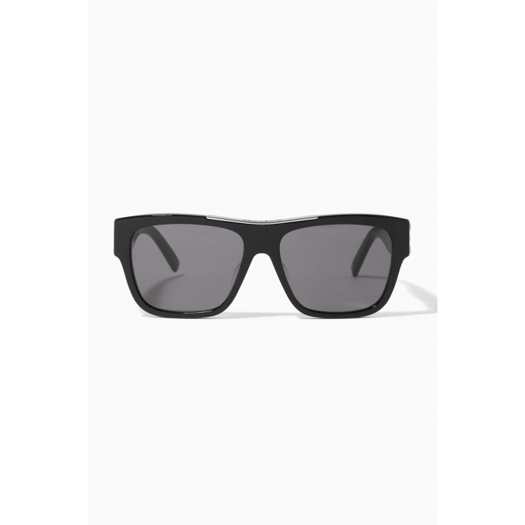 Givenchy Eyewear - Givenchy 58 Smoke Sunglasses in Acetate Black