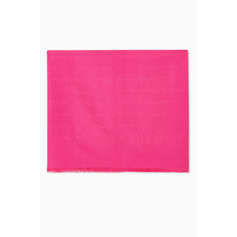 Valentino - Valentino Garavani VLOGO Signature Scarf in Silk-blend Pink