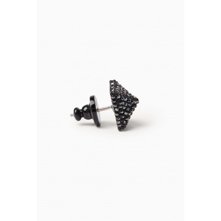 Valentino - Valentino Garavani Rockstud Crystal Stud Earrings in Metal Black
