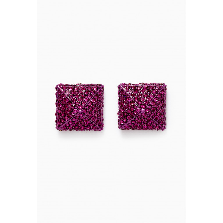 Valentino - Valentino Garavani Rockstud Crystal Stud Earrings in Metal Pink