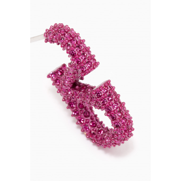 Valentino - Valentino Garavani VLOGO Strass Earrings in Metal Pink