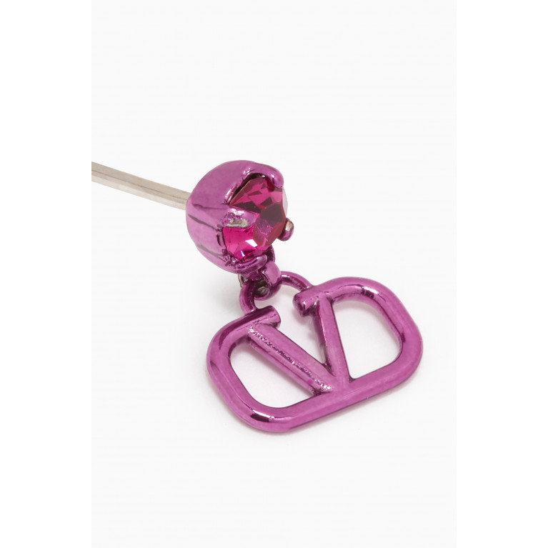 Valentino - Valentino Garavani VLOGO Pendant Earrings in Metal Pink