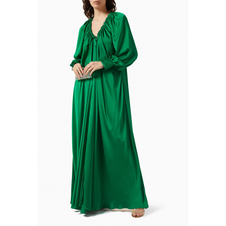 Maison Rabih Kayrouz - Oversized Maxi Dress in Charmeuse Green