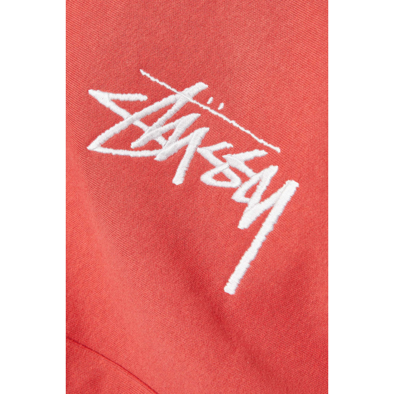 Stussy - Logo Hoodie in Fleece Red