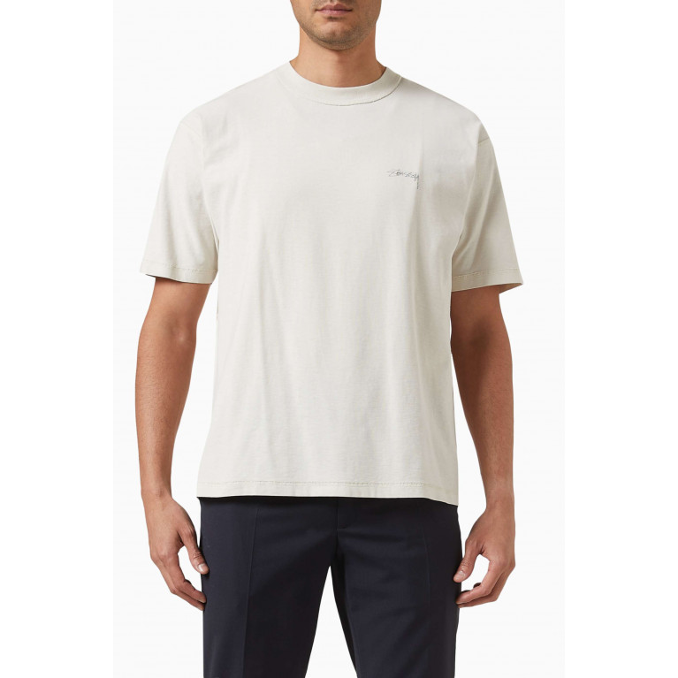 Stussy - Pigment Dyed T-shirt in Cotton Jersey Neutral