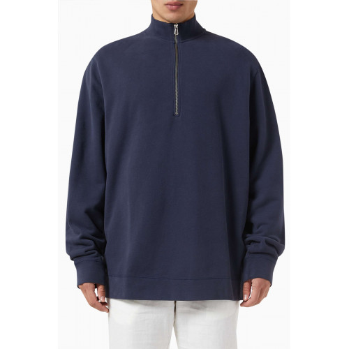 Sunspel - Half Zip Loopback Sweatshirt in Cotton-loopback