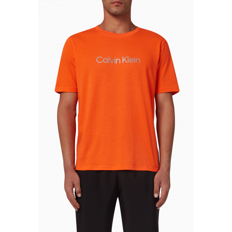 Calvin Klein - Logo Gym T-shirt in Cotton-blend Orange