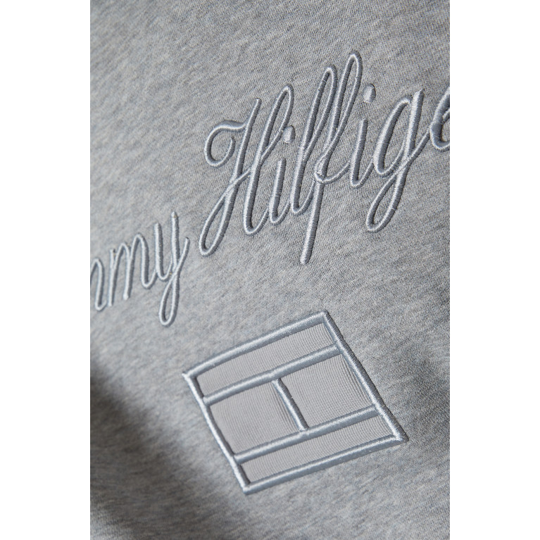 Tommy Hilfiger - TH Emboidered Hoodie in Cotton-blend Fleece Grey