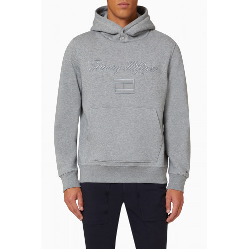 Tommy Hilfiger - TH Emboidered Hoodie in Cotton-blend Fleece Grey