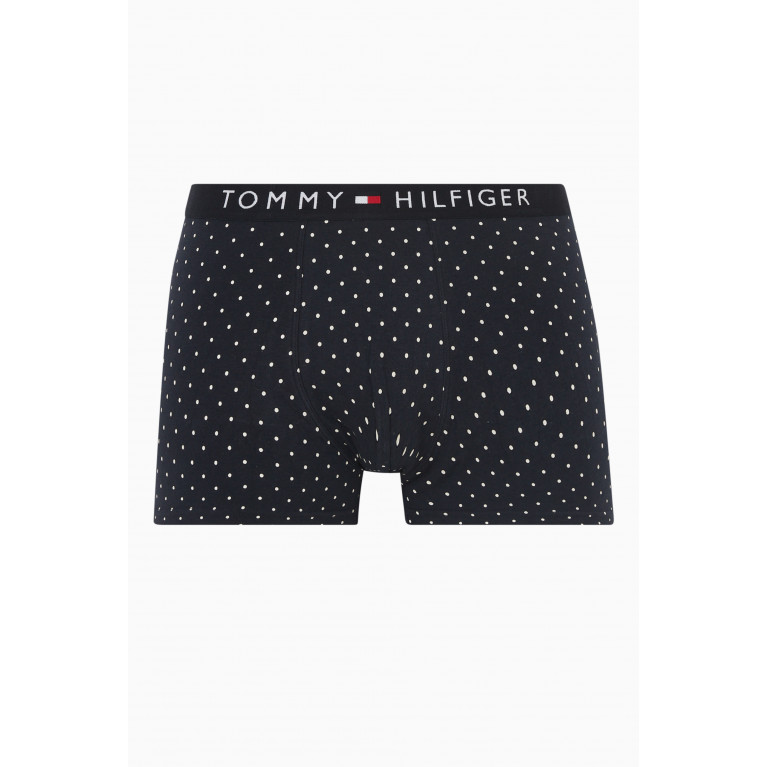 Tommy Hilfiger - TH Monogram Trunks in Cotton Jersey Blue