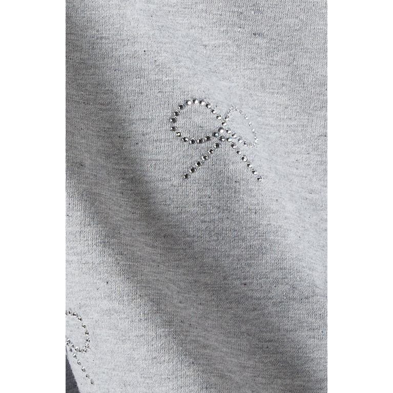 Mach&Mach - Crystal Bow Sweatshirt in Cotton-blend Fleece
