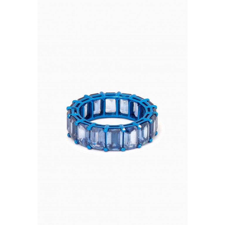 Maison H Jewels - Sapphire Ring in Rhodium-finish 18kt Yellow Gold Blue