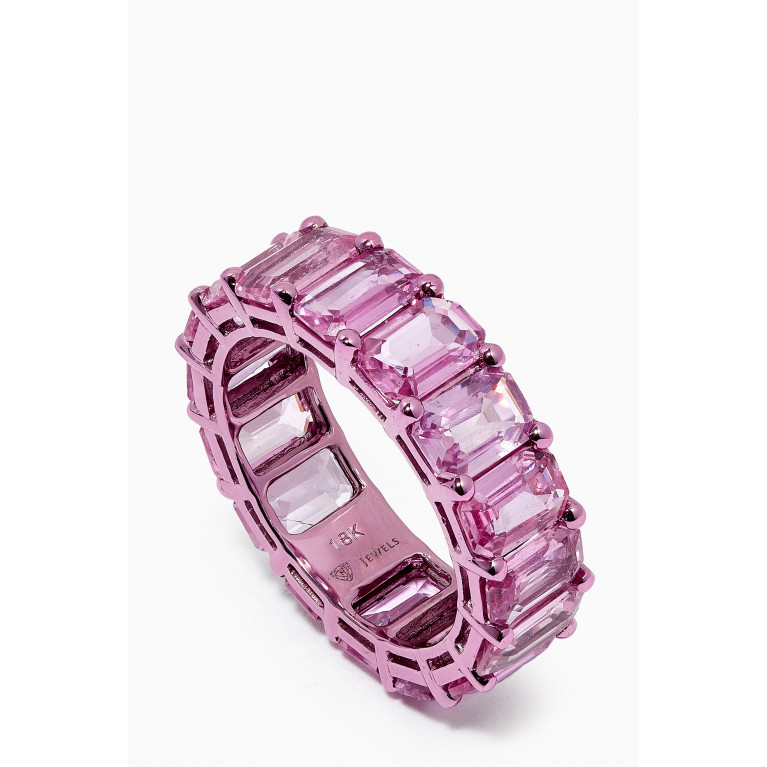 Maison H Jewels - Sapphire Ring in Rhodium-finish 18kt Yellow Gold Pink