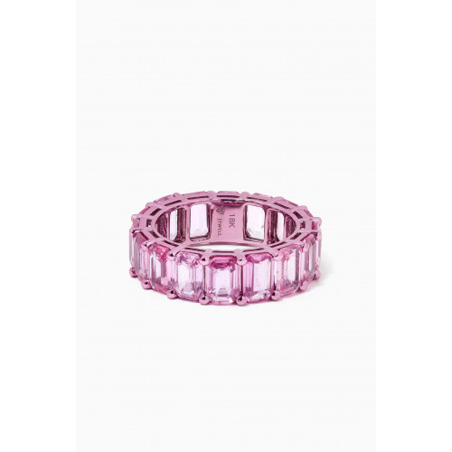 Maison H Jewels - Sapphire Ring in Rhodium-finish 18kt Yellow Gold Pink