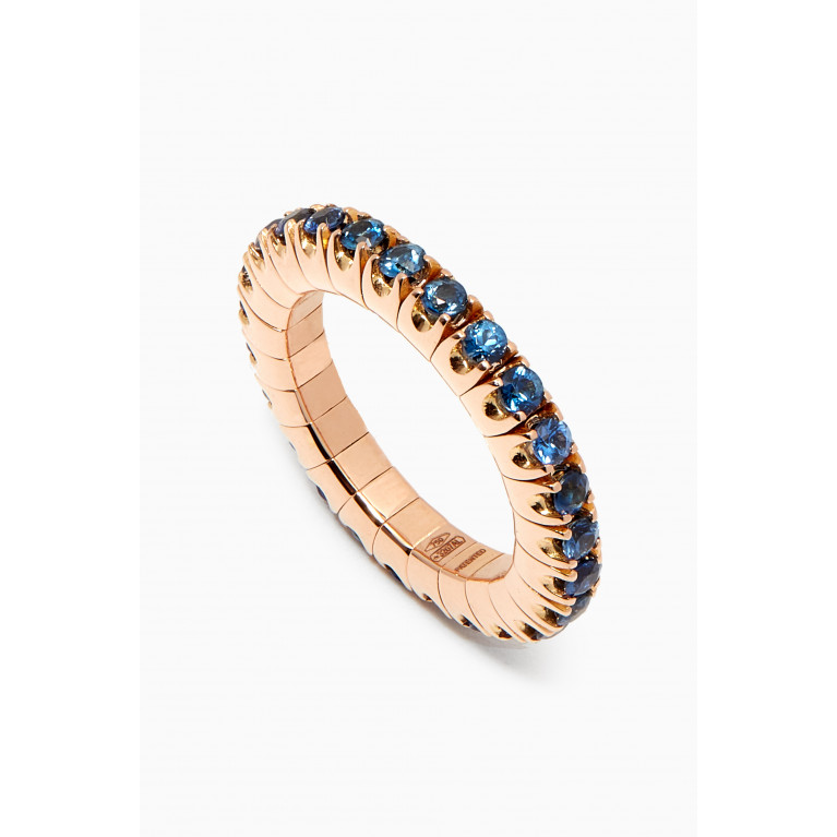 Maison H Jewels - Sapphire Stretch Ring in 18kt Rose Gold Blue