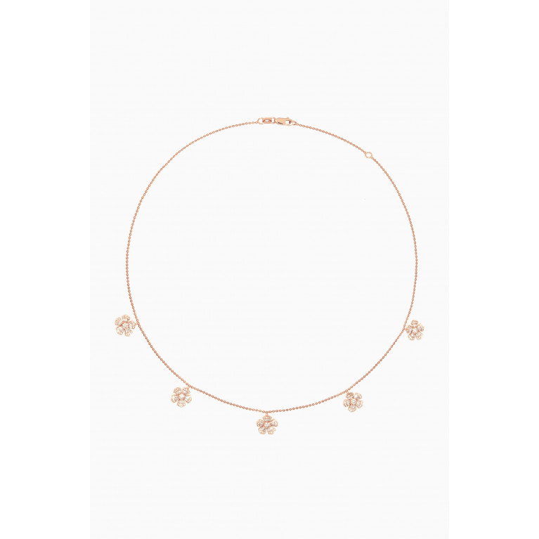 Maison H Jewels - Fleur Mini Diamond Necklace in 18kt Rose Gold Rose Gold