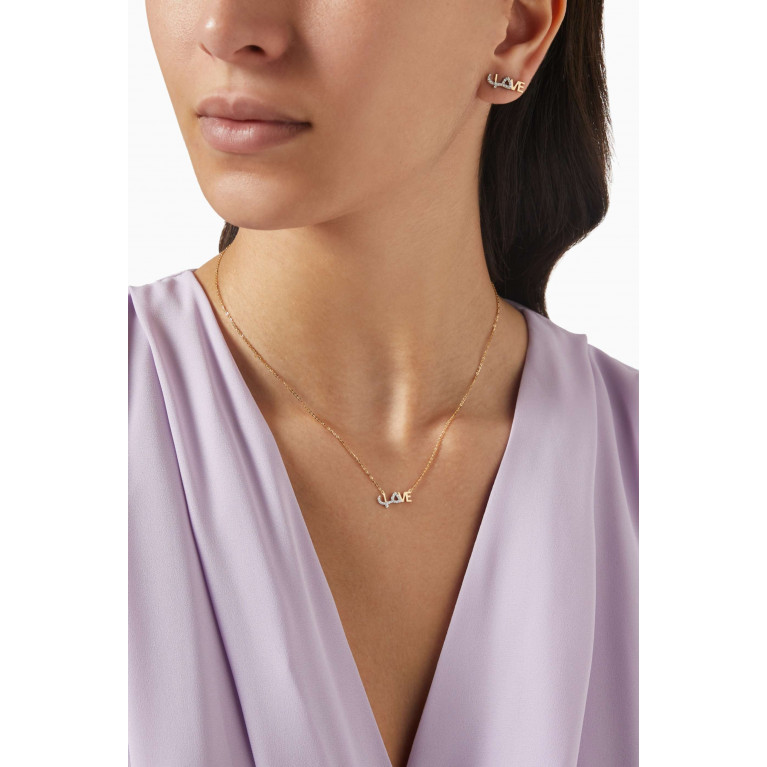 Damas - x Nadine Kanso Key Of Hope Love Diamond Necklace in 18kt Gold