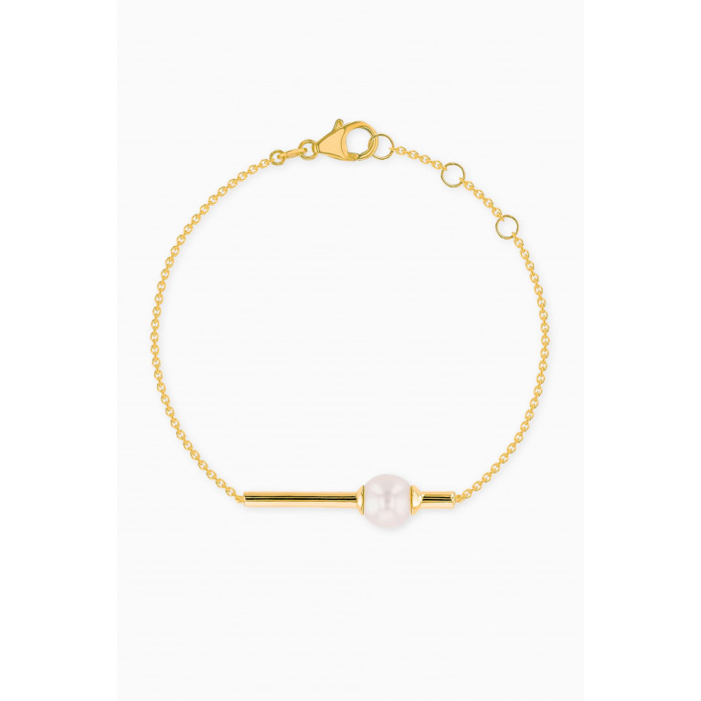 Damas - Kiku Glow Pearl Bar Bracelet in 18kt Yellow Gold