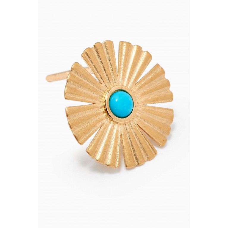 Damas - Farfasha Sunkiss Turquoise Stud Earrings in 18kt Gold