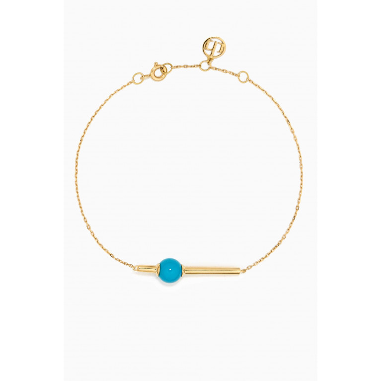 Damas - Kiku Glow Turquoise Bar Bracelet in 18kt Yellow Gold