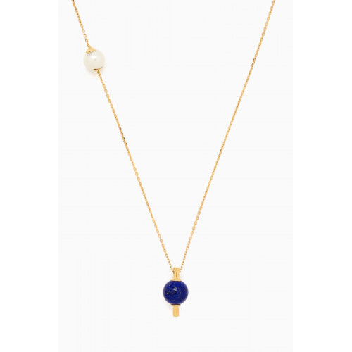 Damas - Kiku Glow Lapiz Lazuli Dangle Necklace in 18kt Yellow Gold