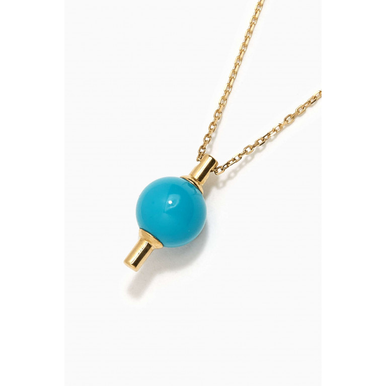 Damas - Kiku Glow Turquoise Pearl Necklace in 18kt Yellow Gold