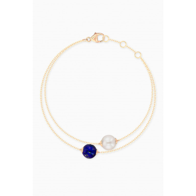 Damas - Kiku Glow Lapis Lazuli Pearl Bracelet in 18kt Yellow Gold