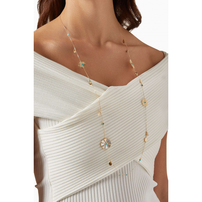 Damas - Farfasha Sunkiss Turquoise Mother-of-Pearl Necklace in 18kt Yellow Gold