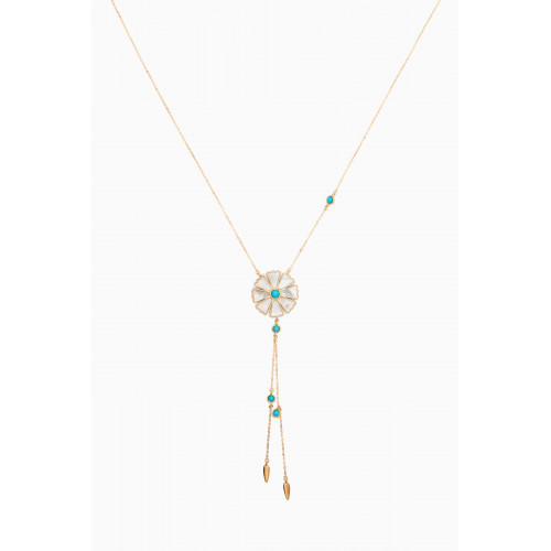 Damas - Farfasha Sunkiss Turquoise Mother-of-Pearl Necklace in 18kt Yellow Gold