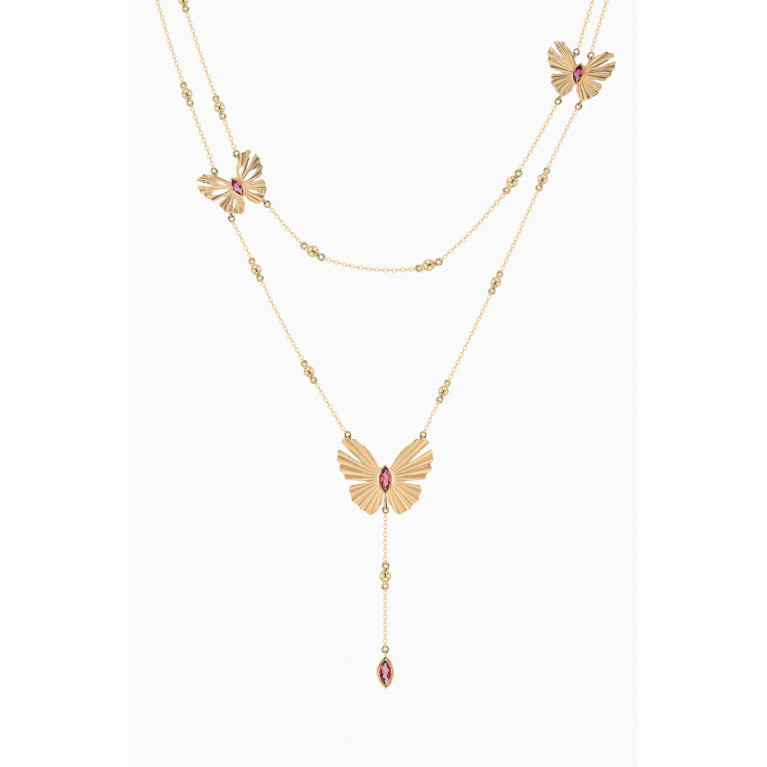 Damas - Farfasha Sunkiss Pink Tourmaline Necklace in 18kt Yellow Gold
