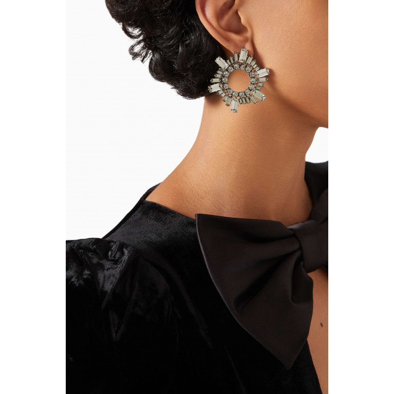 Amina Muaddi - Mini Begum Crystal-embellished Earrings Black