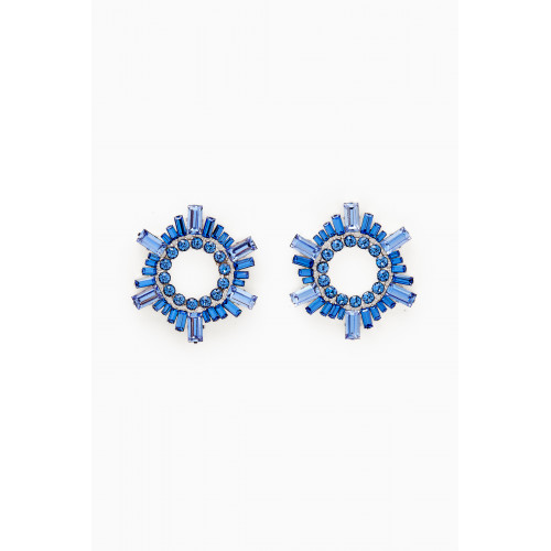 Amina Muaddi - Mini Begum Crystal-embellished Earrings Blue