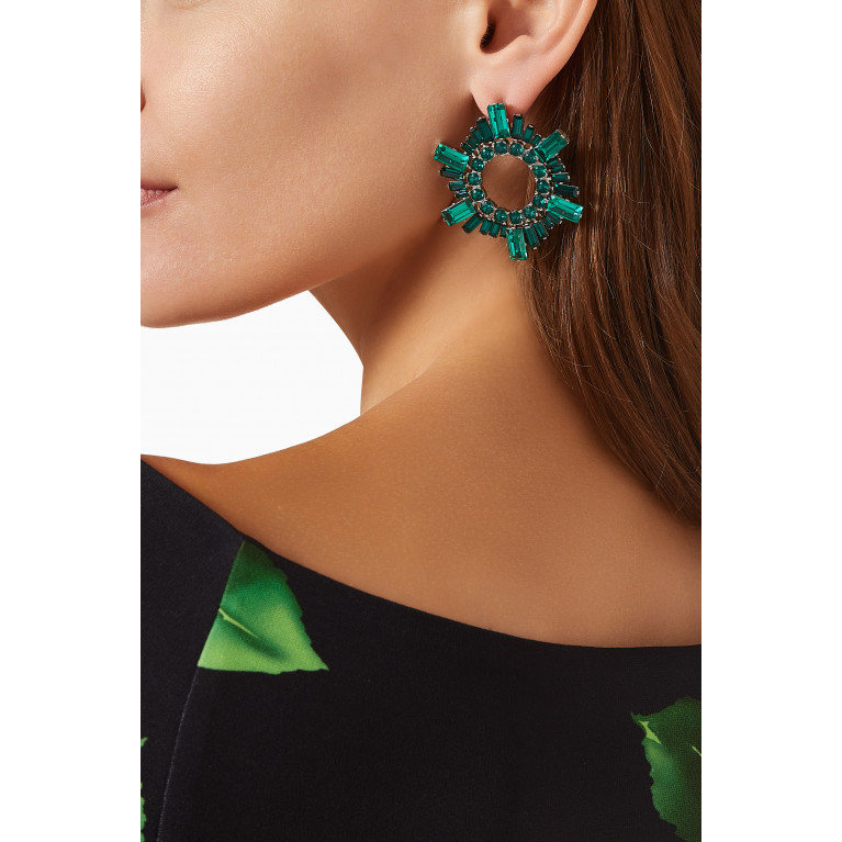 Amina Muaddi - Mini Begum Crystal-embellished Earrings Green