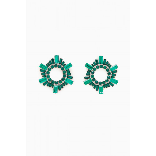 Amina Muaddi - Mini Begum Crystal-embellished Earrings Green