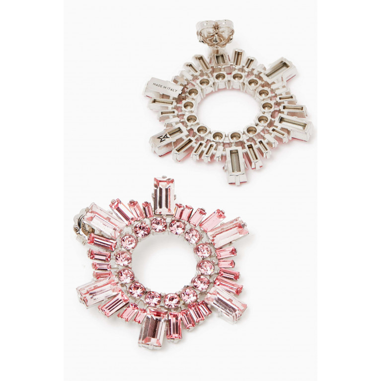 Amina Muaddi - Mini Begum Crystal-embellished Earrings Pink