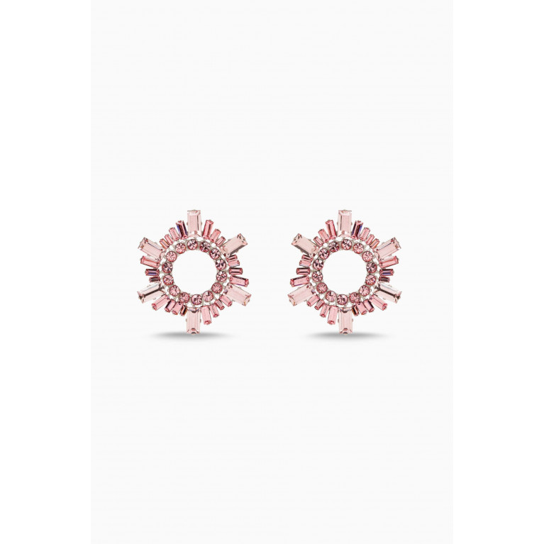 Amina Muaddi - Mini Begum Crystal-embellished Earrings Pink