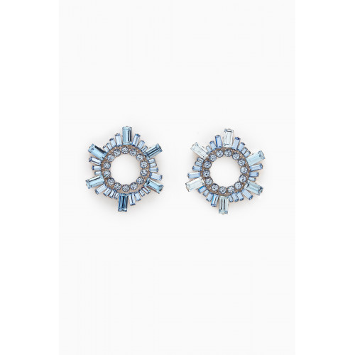 Amina Muaddi - Mini Begum Crystal-embellished Earrings Blue