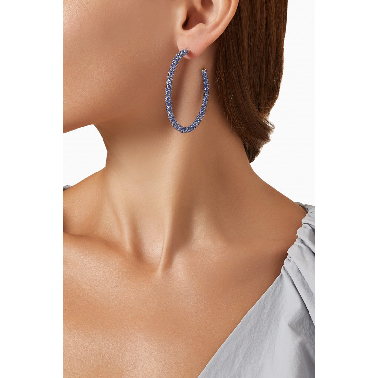 Amina Muaddi - Large Cameron Crystal-embellished Hoop Earrings Blue