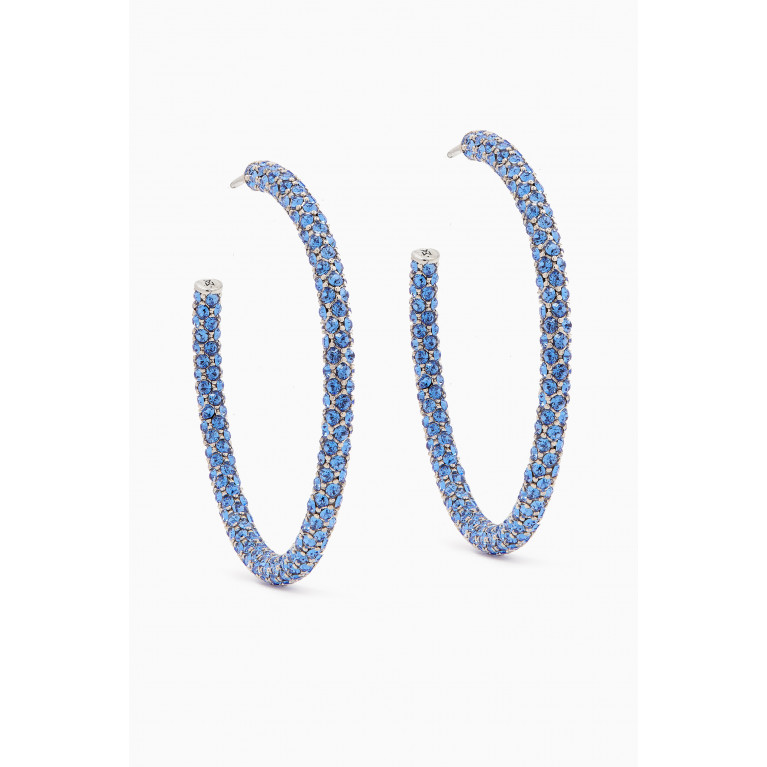 Amina Muaddi - Large Cameron Crystal-embellished Hoop Earrings Blue