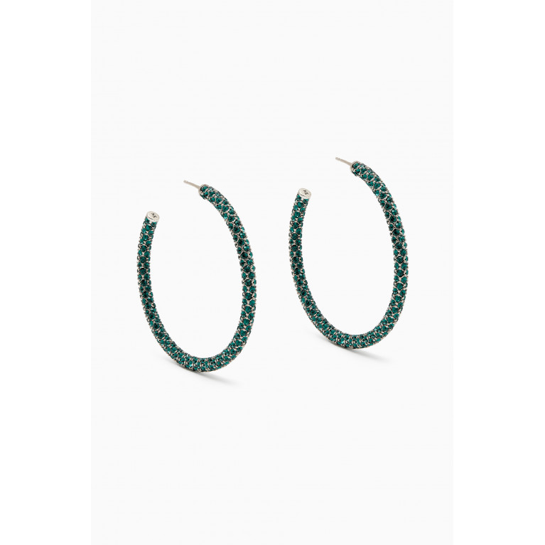 Amina Muaddi - Large Cameron Crystal-embellished Hoop Earrings Green