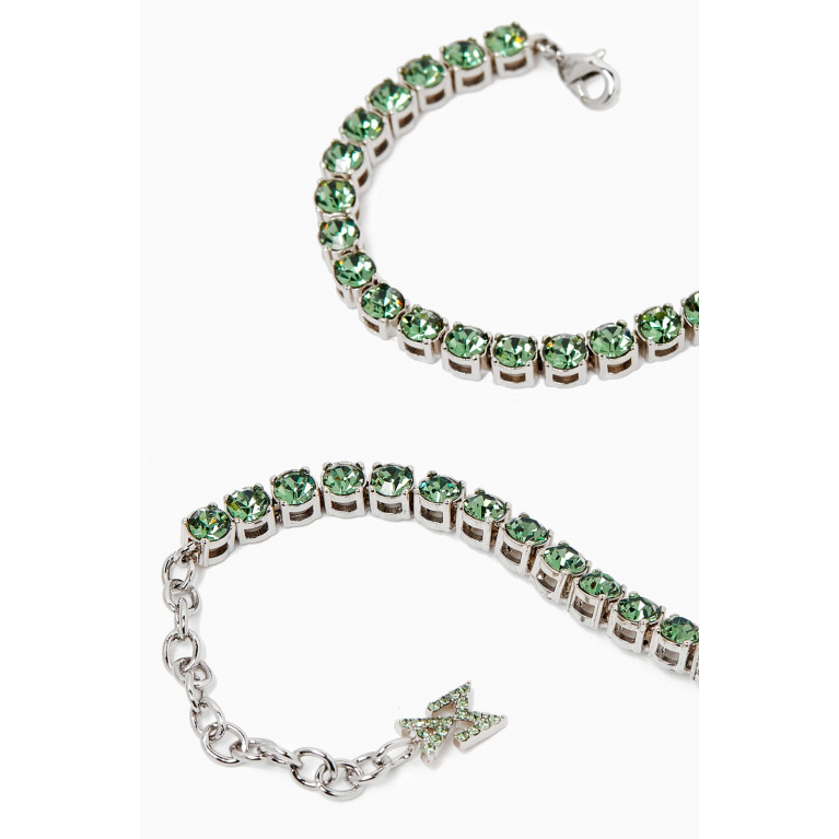Amina Muaddi - Crystal Tennis Necklace Green