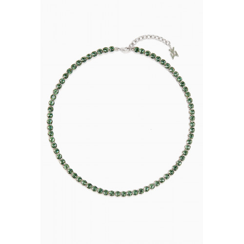 Amina Muaddi - Crystal Tennis Necklace Green
