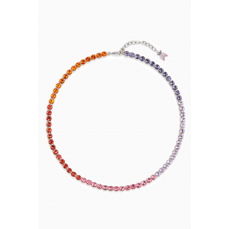 Amina Muaddi - Crystal Tennis Necklace Multicolour