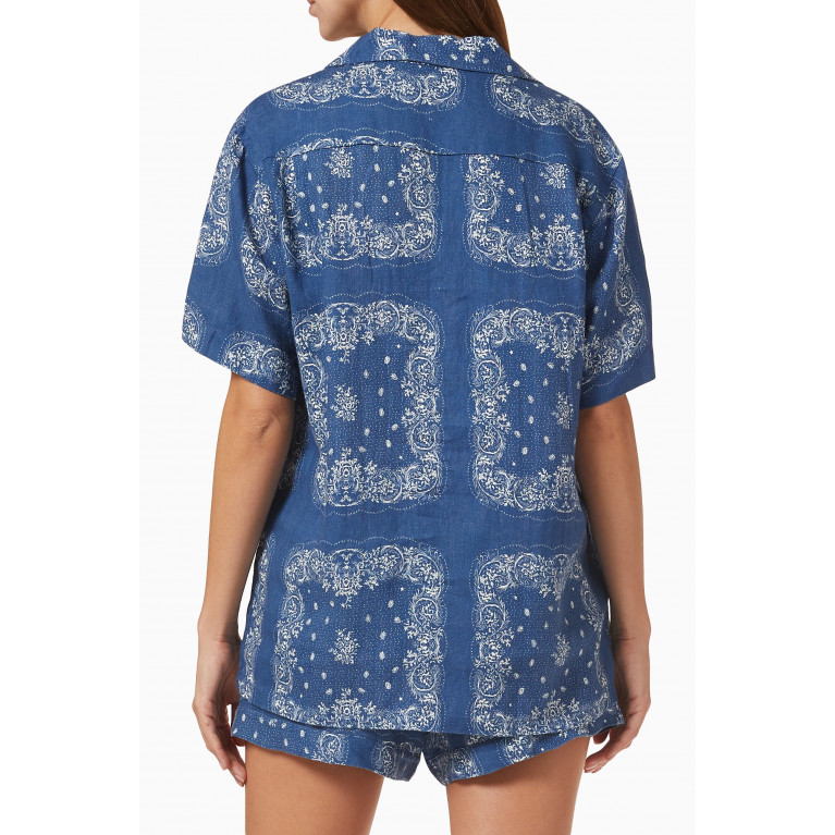 Desmond & Dempsey - Bandana Print Pyjama Set in Cotton