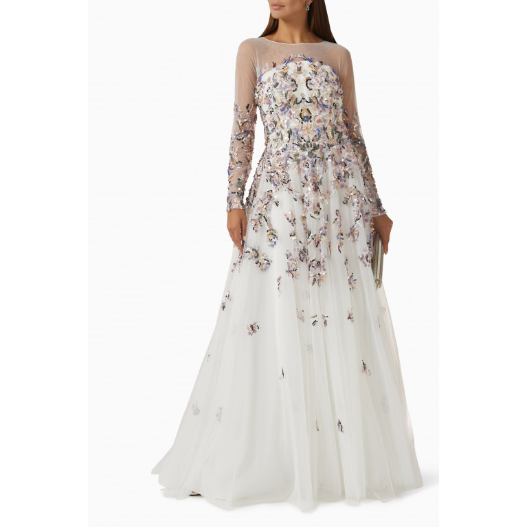 Saiid Kobeisy - Bead-embellished Gown in Tulle & Canton Crepe
