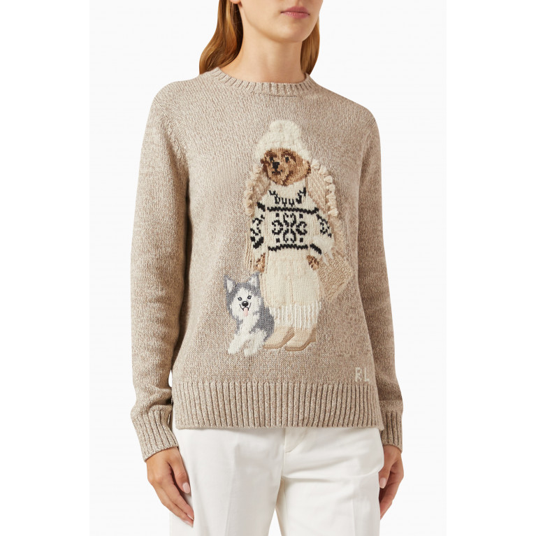 Polo Ralph Lauren - Embroidered Bear Pullover in Cotton